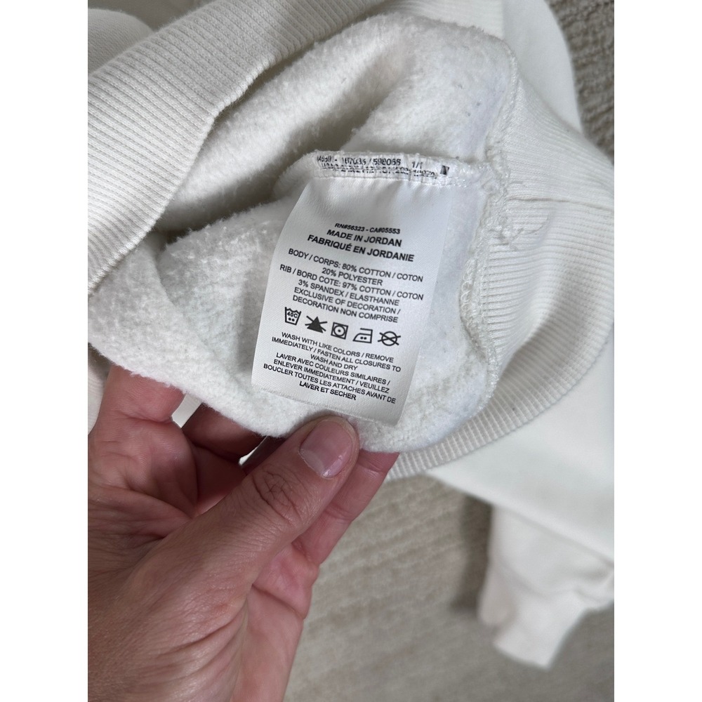 Nike Phoenix Fleece Quarter Zip Cropped Sweatshirt White Womens Medium - Picture 10 of 14